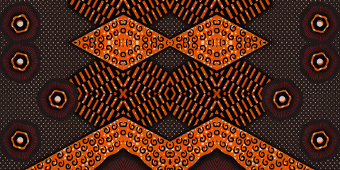 African fabric – Colorful pattern,  cotton wax, photo 