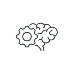 Human brain with gear. Deformity icon concept isolated on white background. Vector illustration