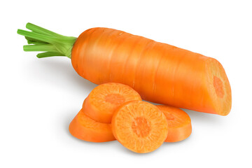 Carrot isolated on white background with clipping path and full depth of field