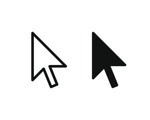 Cursor vector icon. Mouse arrow symbol. Pointer sign. Select click arrowhead. Application and web interface button. Clip-art silhouette image.