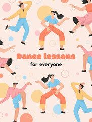 Vector poster of Dance lessons for Everyone concept