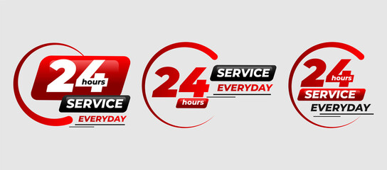 collection of design services 24 hours everyday for business or sales - obrazy, fototapety, plakaty