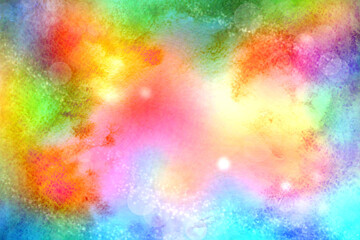 Colorful watercolor hand drawn abstract background. Magic background. Watercolour galaxy. Perfect for card, banner, template, decoration, print, cover, web, element design.