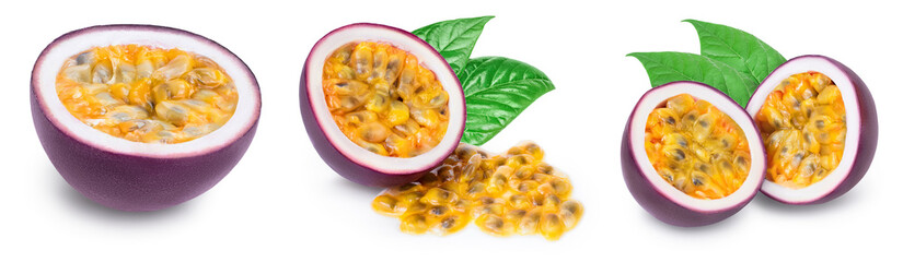 passion fruit isolated on white background. maracuya with full depth of field