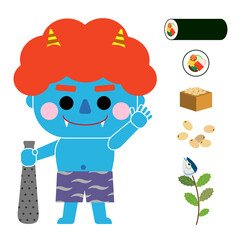 節分セット　青鬼