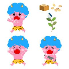 逃げる鬼と節分セット