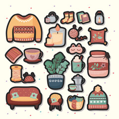 Hygge mood chair with basket vector design