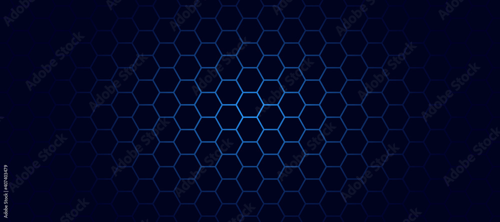 Poster abstract metal grid background. blue luxury geometric pattern with grid hexagonal texture. dark vect