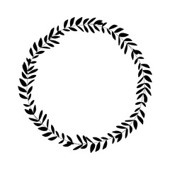 Circle flowers frames. Black and white. Decorative Wreaths for design, logo template, wedding save date, valentine, for party, holiday decor, textile.	
