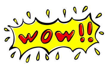 Simple Hand Draw Sketch Vector Surpise or shock expression, Wow