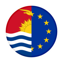 round icon with kiribati and europe flags	
