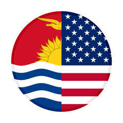 round icon with kiribati and united states flags	
