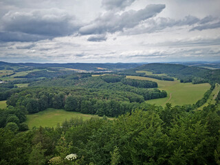 Fototapeta premium Blick von den Hörselbergen auf den Thüringer Wald