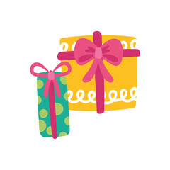 cute gift boxes isolated icon