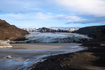 Gletscherzunge Sólheimajökull im Süden Islands.