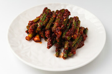 Garlic spicy on white background