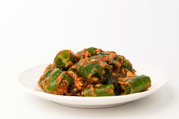 Chili spice on white background