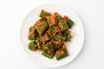 Chili spice on white background