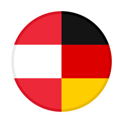 round icon with austria and germany flags. vector illustration isolated on white background	