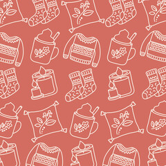 Hygge mood chair with basket vector design