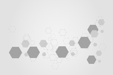 Abstract hexagonal molecular structures technology background. Vector illustration