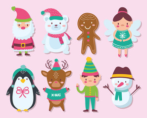 Fototapeta premium icons set decorative for merry christmas