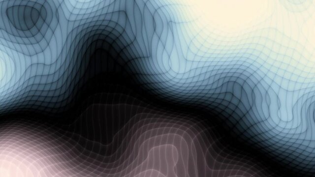 Moving random wavy texture. Psychedelic wavy animated abstract curved shapes. Looping footage.