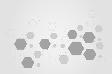 Abstract hexagonal molecular structures technology background. Vector illustration