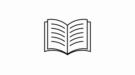 Vector Isolated Illustration of a Book. Black and White Book Icon