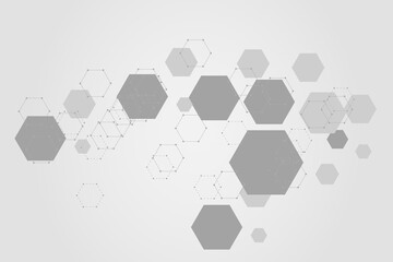 Abstract hexagonal molecular structures technology background. Vector illustration