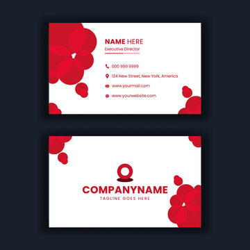 Professional and modern business card template designs - editable and easy to use and print ready. Vector illustrator. Red and white combination.