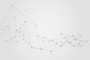 Abstract connecting dots, Polygonal background, technology design, vector illustration