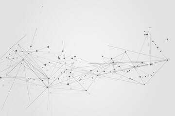 Abstract connecting dots, Polygonal background, technology design, vector illustration