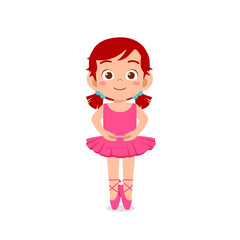 Obraz premium little girl wear beautiful ballerina costume and dance