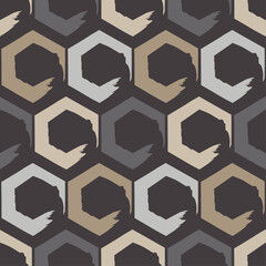 Geometric shapes from strokes. Drawing with a fountain pen. Seamless pattern. Vector illustration for web design or print.