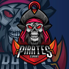 Pirates Mascot Gaming Logo Design Illustration