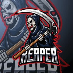 Skull with Sword Mascot Gaming Logo Design illustration