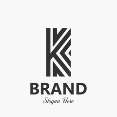 Letter K KK Monogram Logo Vector Template