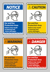 Ear And Eye Protection Area, Failure May Result In Hearing And Vision Damages