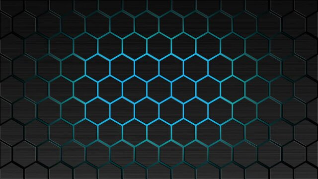六角形メタル 水色 Metal BG01_CYAN