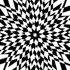 Black and white abstract background. Optical art. Vector.