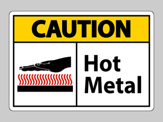 Obraz premium Caution Hot Metal Symbol Sign Isolated On White Background