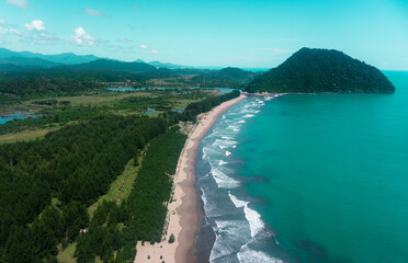 aerial view of Puncak Gunung Geurute, Meulaboh, Aceh, Indonesia.