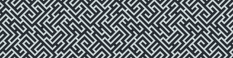 Vector geometric seamless illustration with maze. Infinity background with labyrinth. Banner for your design.