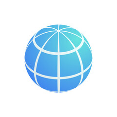 Obraz premium Isometric world planet globe icon. 3d Simple earth symbol. Vector illustration design element for web, app, website. Global network sign