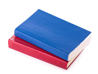 two bright books on a white background