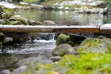 Bridge over a river in the cold winter. Photo of the day.