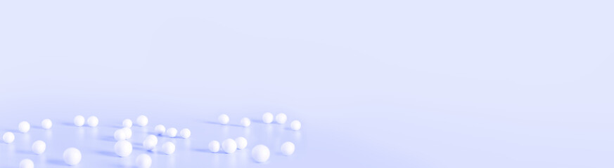 White spheres on light color background.  Copy space for text