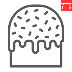 Easter cake line icon, sweet and holiday, traditional easter cake vector icon, vector graphics, editable stroke outline sign, eps 10.