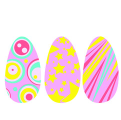 vector illustration holiday bright easter, easter eggs